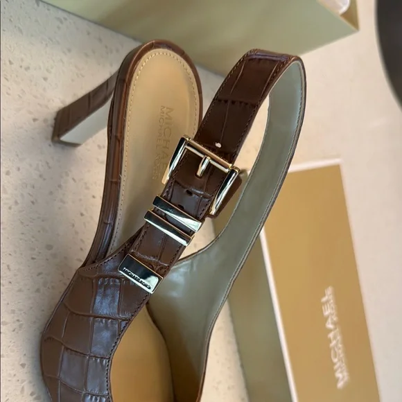 MICHAEL Michael Kors Brown Slingback Heels - Picture 4 of 5